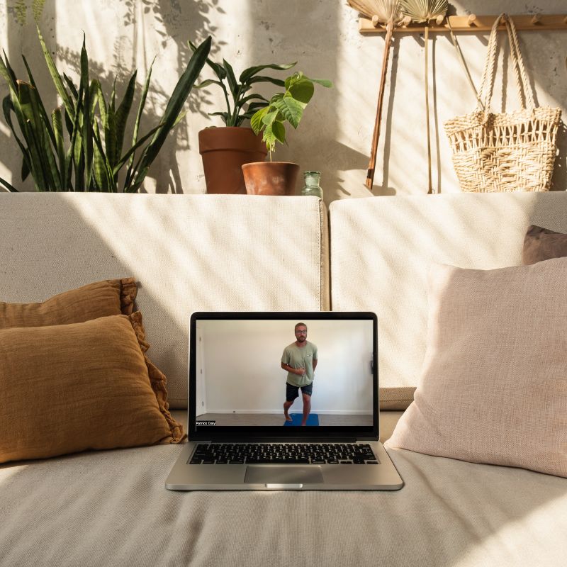 Fitness session on a computer