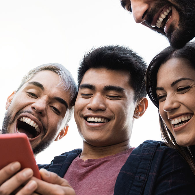 Group of friends spending time together