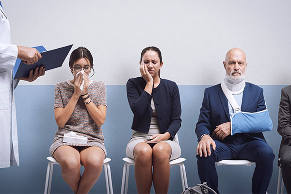 Group of people in a doctors office
